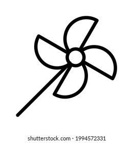 Line style toy pinwheel icon, can be used for sign or symbol on work