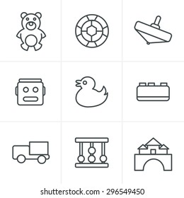 Line Style Toys Icon Set