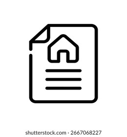 A line style vector icon of a paper brochure.