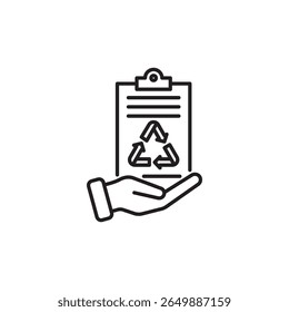 Line style vector icon representing duty of care, perfect for eco and recycling themes.