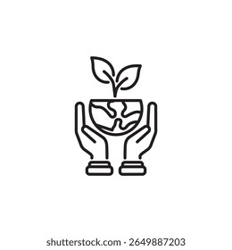 Icono de Vector de estilo de línea que representa temas ambientales, perfecto para temas de eco y reciclaje.