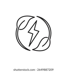Line style vector icon representing clean energy, perfect for eco and recycling themes.