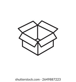 Line style vector icon representing cardboard, perfect for eco and recycling themes.