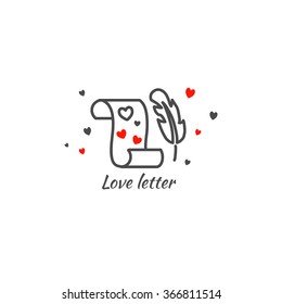 Line style vector illustration. Happy Valentine's day decorative element for greetings card, labels, badges, illustrations, banners, flyers and other types of design.