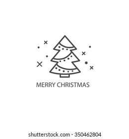 Line style vector illustration. Winter holiday decorative element for your design.