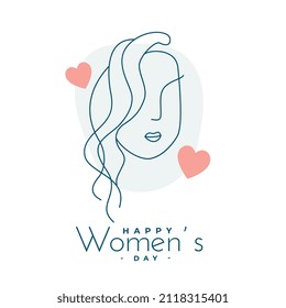 line style womens day greeting card design