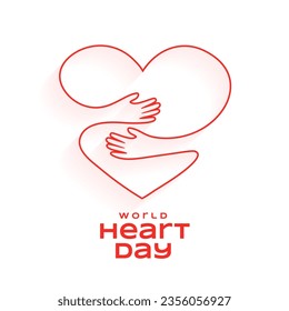 line style world heart day poster for health awareness vector