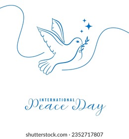 line style world peace day event poster a symbol of purity vector