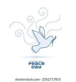 line style world peace day message poster with swirl effect vector