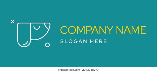 Line stylized dog logo pet shop