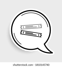 Line Sugar stick packets icon isolated on grey background. Blank individual package for bulk food products as coffee, salt, spices. Colorful outline concept. Vector