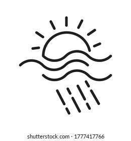 Icono de sol de línea para brillo