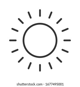 icono de línea Sun para brillo, icono de ajuste de intensidad Vector. trazo editable