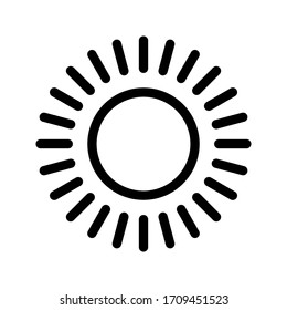 line Sun Icon for Brightness, Intensity Setting icon Vector on white background