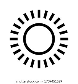 line Sun Icon for Brightness, Intensity Setting icon Vector on white background