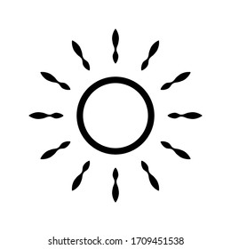 Linie Sun Icon für Helligkeit, Intensität Einstellung der Vektorillustration auf weißem Hintergrund
