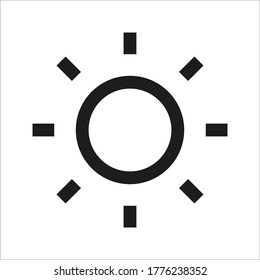 line Sun Icon for Brightness, Intensity Setting icon Vector on white background