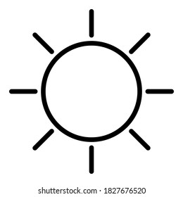 icono de línea Sun para brillo, vector de icono de ajuste de intensidad. Pasos 10
