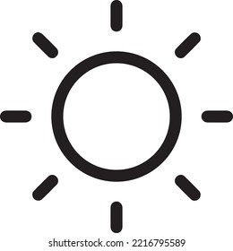 icono de línea Sun para brillo, icono de ajuste de intensidad Vector
