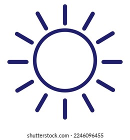Linie Sun Symbol für Helligkeit, Intensität Einstellung Symbol Vektorgrafik. Vektorgrafik