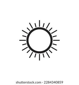 line Sun Icon for Brightness, Intensity Setting icon Vector.