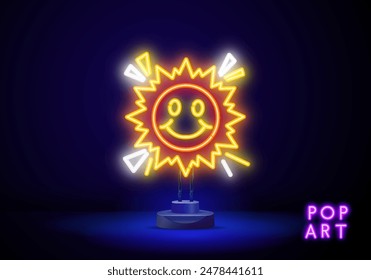 line Sun Icon for Brightness, Intensity Setting icon Vector