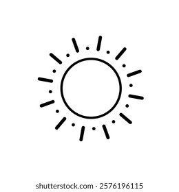 line Sun Icon for Brightness, Intensity Setting icon Vector