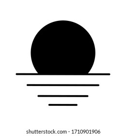 line Sun Icon for Brightness on white background