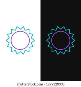 Line Sun icon isolated on white and black background. Summer symbol. Good sunny day. Colorful outline concept. Vector