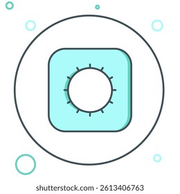 Line Sun icon isolated on white background. Colorful outline concept. Vector