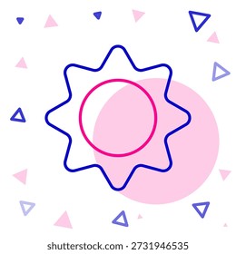 Line Sun icon isolated on white background. Summer symbol. Good sunny day. Colorful outline concept. Vector Illustration