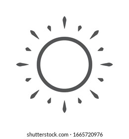 line Sun Icon vector for Brightness, Intensity Setting icon. isolated on blank background EPS 10.
