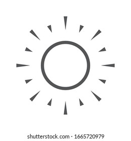 line Sun Icon vector for Brightness, Intensity Setting icon. isolated on blank background EPS 10.