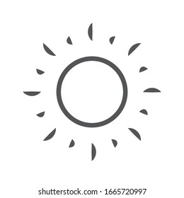 line Sun Icon vector for Brightness, Intensity Setting icon. isolated on blank background EPS 10.