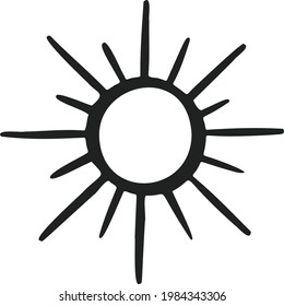 Line sun icon and Vector illustration. summer