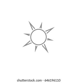 Line sun with rays simple icon. Vacation, beach and weather vector symbol illustration.