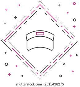 Line Sun visor cap icon isolated on white background. Sport equipment. Sports uniform. Colorful outline concept. Vector