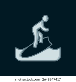 Line Surfboard icon isolated on black background. Surfing board. Extreme sport. Sport equipment. Flat filled outline style with shadow. Vector
