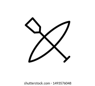 Line surfing icon isolated on white background. Outline surfboard symbol for website design, mobile application, ui. Surfing pictogram. Vector illustration, editable strok. Eps10
