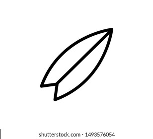 Line surfing icon isolated on white background. Outline surfboard symbol for website design, mobile application, ui. Surfing pictogram. Vector illustration, editable strok. Eps10