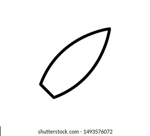 Line surfing icon isolated on white background. Outline surfboard symbol for website design, mobile application, ui. Surfing pictogram. Vector illustration, editable strok. Eps10