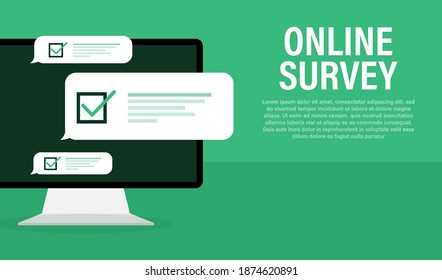 Line survey laptop in flat style green background. Vector icon. Vector flat. Line icon. Computer screen.