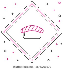 Line Sushi icon isolated on white background. Traditional Japanese food. Colorful outline concept. Vector Illustration