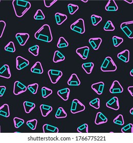 Line Sushi icon isolated seamless pattern on black background. Traditional Japanese food.  Vector Illustration