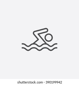 line swimming man Icon - Shutterstock ID 390199942