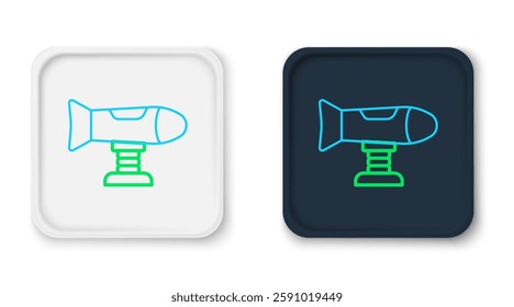 Line Swing plane on the playground icon isolated on white background. Childrens carousel with plane. Amusement icon. Colorful outline concept. Vector
