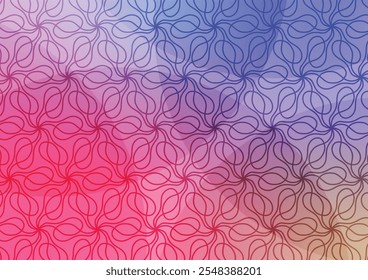 Line swirl art pattern red abstract blue vector illustration.