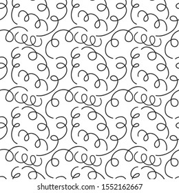 Line swirls vector concept in doodle and sketch style. Hand drawn illustration for printing on T-shirts, postcards. Seamless pattern for textile, paper wrap. Texture background.