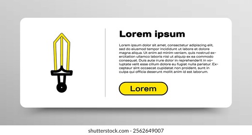 Line Sword for game icon isolated on white background. Colorful outline concept. Vector
