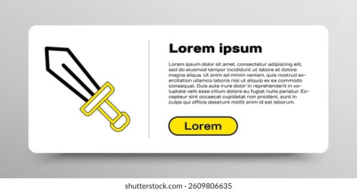 Line Sword for game icon isolated on white background. Colorful outline concept. Vector
